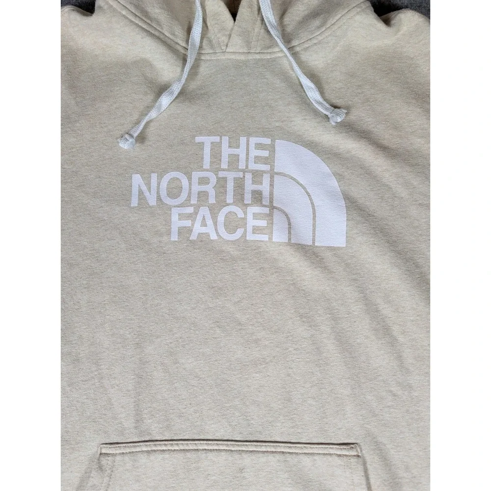 The North Face Mens Half Dome Pullover Hoodie‎ Oatmeal Heather Tan Logo XL